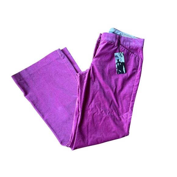Express Editor Flare Trouser Pants Pink Velvet Size 10 Y2K Career Classic Office - Picture 5 of 12